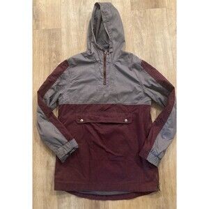 Dravus Jacket Men's Med Red Anorak Hooded Side Zip Lightweight Outdoors Pullover